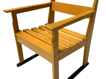 Two Art Deco Modernist Lacquered Beech Armchairs and Table, 1930s